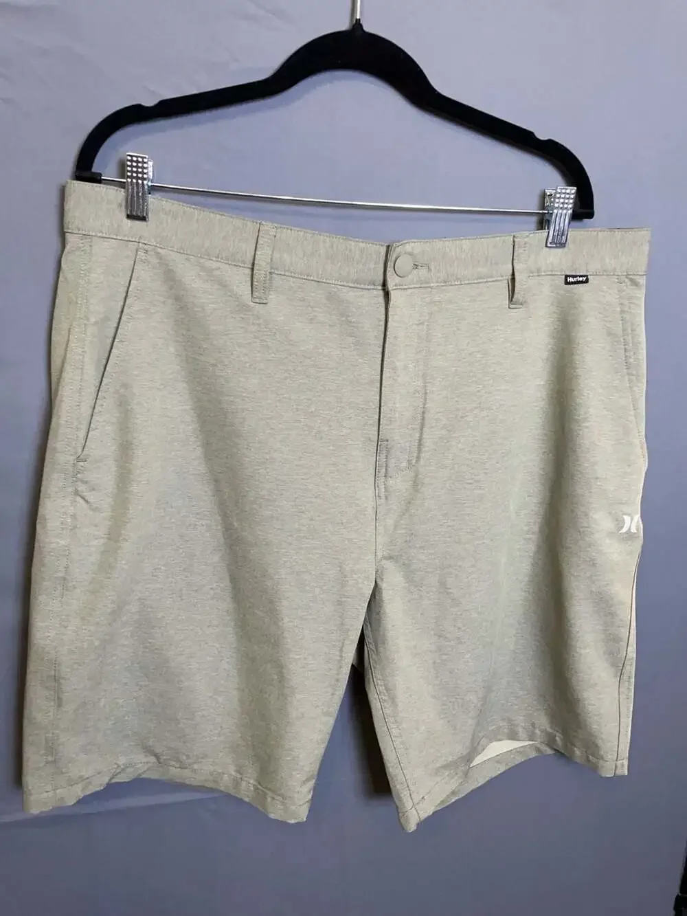 Hurley Hybrid Spacedye Walk Shorts Men's 36 Sage Green Stretch Bermuda